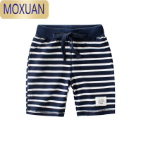 MOXUAN儿童条纹短裤夏装宝宝五分裤男童间条针织卫裤童装沙滩裤子潮