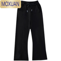 MOXUAN2022夏季女童冰丝凉凉裤薄款百搭中大女孩直筒开叉裤小学生裤子