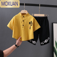 MOXUAN童装儿童唐装演出服男童夏装宝宝中国风汉服裤子男孩古装衣服