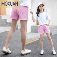 MOXUAN女童裤子夏季薄款洋气夏装2022儿童牛仔短裤外穿宽松热裤中大童潮