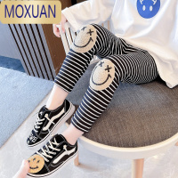 MOXUAN女童打底裤春秋薄款条纹宝宝裤子春款女休闲外穿童装春装儿童