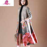 艳如飞气质中老年妈妈春装中长款过膝外套中年女装风衣春秋新款大衣风衣