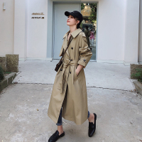 艳如飞风衣女中长款小个子卡其色外套秋2020新款流行过膝英伦风宽松气质风衣