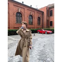 艳如飞春秋新款派克大衣气质收腰卡其色风衣女韩版中长款过膝英伦风外套风衣