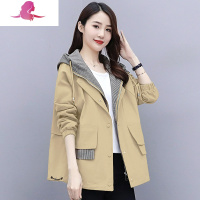 艳如飞二八月外套女春秋2020新款中年妈妈上衣夹克韩版宽松短款秋季风衣风衣