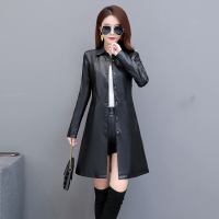 艳如飞海宁皮衣女中长款外套皮风衣2020春秋新款韩版修身显瘦大码夹克潮风衣