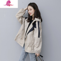 艳如飞连帽工装外套女短款春秋2020年新款韩版百搭宽松bf港风休闲风衣女风衣