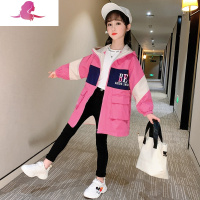 艳如飞女童外套春秋2020新款韩版大童洋气网红时髦秋装风衣12女孩潮15岁风衣