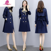 艳如飞时髦风衣女中长款2020春秋西服领修身外套气质束腰英伦双排扣大衣风衣