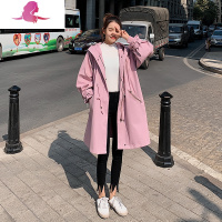 艳如飞胖mm风衣女中长款春秋新款韩版宽松大码显瘦灯笼袖外套200斤衣服风衣