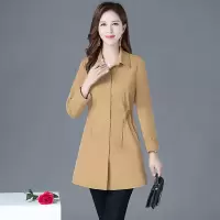 艳如飞2020新款春秋装妈妈风衣中老年女装外套中年人中长款修身洋气上衣风衣