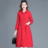 艳如飞新款中年妈妈装春秋装洋气中老年女装气质宽松中长款外套加棉风衣风衣