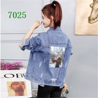 艳如飞2020大码女装韩版bf胖妹妹宽松显瘦时尚帽子春夏款长袖牛仔外套潮大码女装