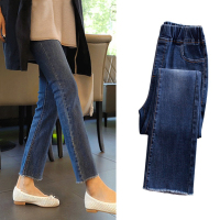 艳如飞大码女装胖妹妹mm春秋网红适合胯大腿粗的裤子高腰弹力显瘦牛仔裤大码女装
