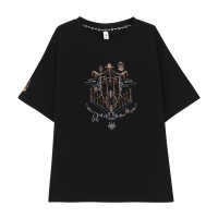 艳如飞原创中国风国潮刺绣设计感情侣装闺蜜上衣短袖t恤衫夏季T恤