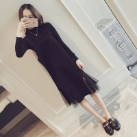 艳如飞大码女装2020新款秋冬胖mm背带裤显瘦遮肚连衣裙洋气网红两件套装大码女装