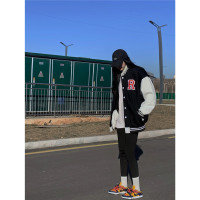 艳如飞晚风晚晚 甜酷拽少女复古美式刺绣外套 春季百搭宽松bf棒球服上衣T恤