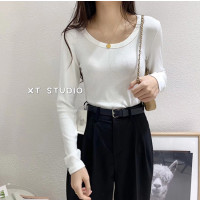 艳如飞莫代尔2020年初秋新款上衣百搭洋气紧身内搭秋冬打底衫女长袖T恤T恤