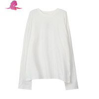 艳如飞早青韩国百搭宽松蝙蝠袖套头长袖T恤女显瘦圆领纯色上衣打底衫潮T恤