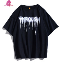 艳如飞日系复古街头情侣装半袖上衣女原宿风oversize国潮T恤嘻哈短袖男T恤