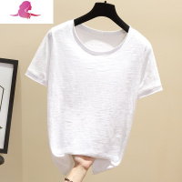艳如飞棉t恤女短袖竹节棉宽松大码女装夏季超火cec白色上衣2020新款潮T恤