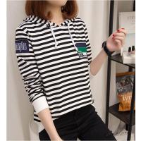 艳如飞胖mm韩版秋装加肥加大码200斤宽松藏肉条纹长袖t恤女装显瘦上衣服T恤