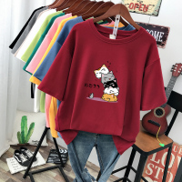 艳如飞超肥特大码200斤胖mm短袖t恤女韩版宽松显瘦洋气遮肚棉上衣服潮T恤