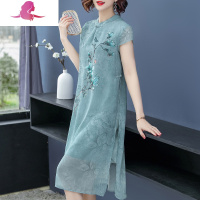 艳如飞妈妈连衣裙夏装高贵洋气春秋新款阔太太旗袍中年女春装裙子中老年妈妈装