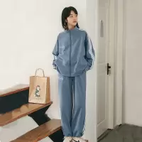 艳如飞春季新款时尚休闲运动套装女韩版学生宽松显瘦洋气跑步服两件套潮休闲运动套装