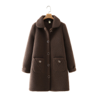 艳如飞加肥加大码女中老年妈妈秋冬装加厚洋气一体中长款外套200斤妈妈装