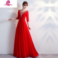 艳如飞新款大合唱演出服女长裙中老年成人七一建党节学生红歌朗诵舞台装妈妈装