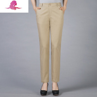 艳如飞妈妈裤子春秋装外穿长裤女高腰宽松中年休闲裤直筒中老年女裤春款妈妈装