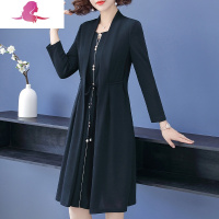 艳如飞妈妈连衣裙春装气质新款阔太太洋气高贵中年女士春秋假两件套裙子妈妈装