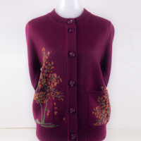 艳如飞老年人冬装女妈妈毛衣加厚奶奶秋装毛针织开衫外套上衣老人衣服妈妈装