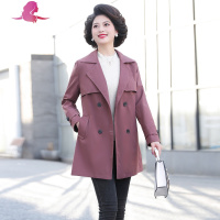 艳如飞妈妈春装外套时尚洋气上衣40岁50中老年春秋气质大码风衣女中长款妈妈装