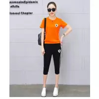 艳如飞幼儿园教师园服女夏装幼师服老师工作服两件套短袖七分裤运动套装休闲运动套装