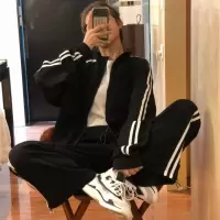 艳如飞学生韩版宽松显瘦运动套装女春秋大码时尚卫衣休闲两件套跑步服潮休闲运动套装