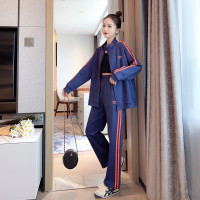 艳如飞韩版学生宽松显瘦运动套装女春秋时尚洋气减龄休闲两件套跑步服潮休闲运动套装