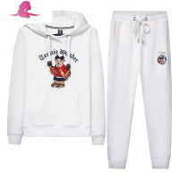 艳如飞2020小熊休闲时尚运动套装女两件套秋冬大码卫衣宽松加绒运动服潮休闲运动套装