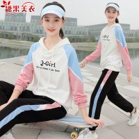 艳如飞初中生春季休闲套装女中学生卫衣少女秋装13岁16女孩运动装两件套套装
