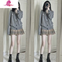 艳如飞春季百褶裙套装女穿搭洋气早春款显瘦两件套小个子搭配显高学生矮套装