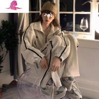 艳如飞春秋季休闲运动套装女学生韩版宽松显瘦时尚大码卫衣两件套跑步服休闲运动套装