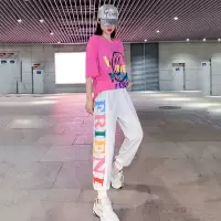 艳如飞休闲运动套装女广场舞服装夏季时尚韩版宽松运动裤减龄嘻哈两件套休闲运动套装