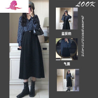 艳如飞春秋新款大码女装胖妹妹法式少女衬衫很仙设计感复古半身裙两件套套装