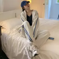 艳如飞春季韩版学生宽松显瘦运动套装女时尚洋气卫衣休闲两件套跑步服潮休闲运动套装