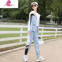 艳如飞少女春装时尚两件套韩版宽松高中生初中学生春秋季休闲运动套装女休闲运动套装