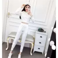 艳如飞网红时尚运动套装女秋季款时髦洋气休闲两件套气质性感女范衣服休闲运动套装