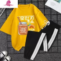 艳如飞运动套装女棉薄款学生夏季初中生中学生2020新款休闲两件套夏装休闲运动套装