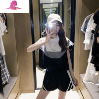 艳如飞休闲短袖运动套装女夏小个子潮牌时尚气质穿搭炸街潮流短裤两件套休闲运动套装