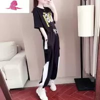 艳如飞运动套装女夏潮牌时尚洋气韩版宽松女范运动服休闲两件套欧洲站休闲运动套装